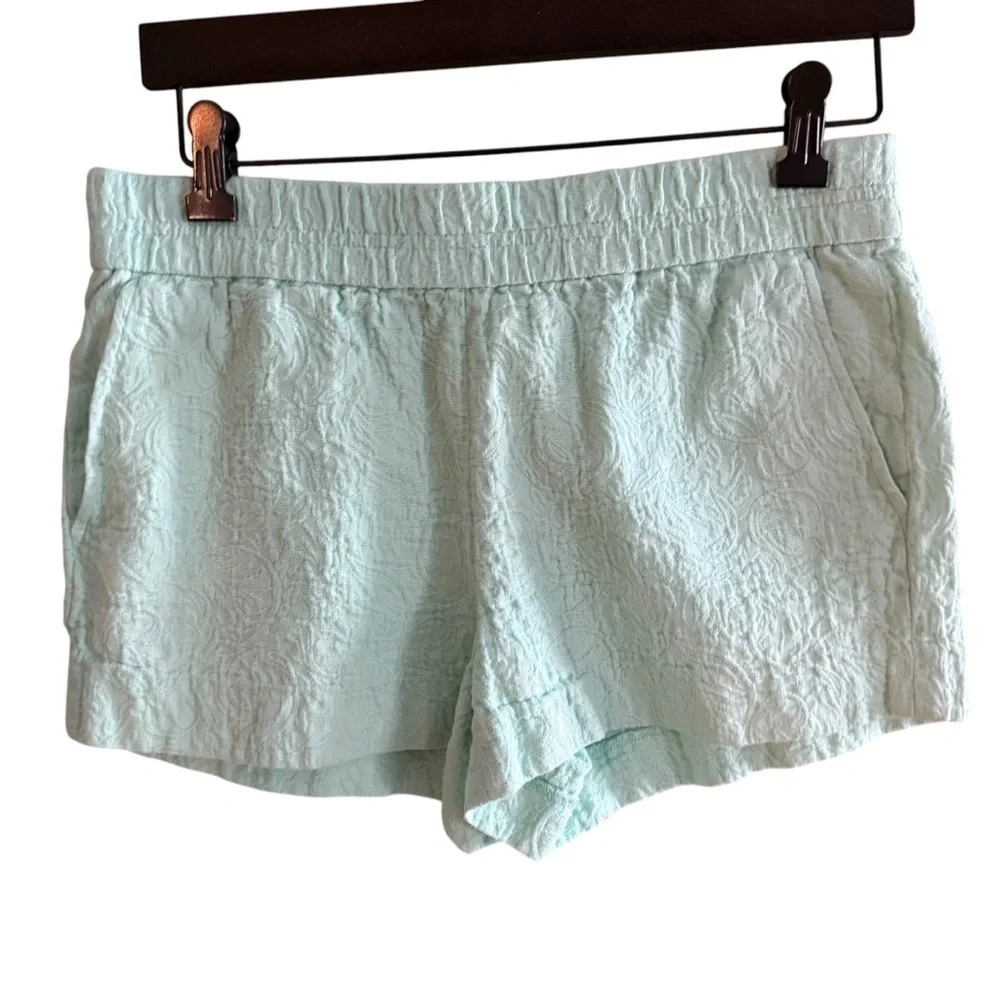 J Crew Women's 4 classic Shorts Cotton Mint Green Textured beach spring summer